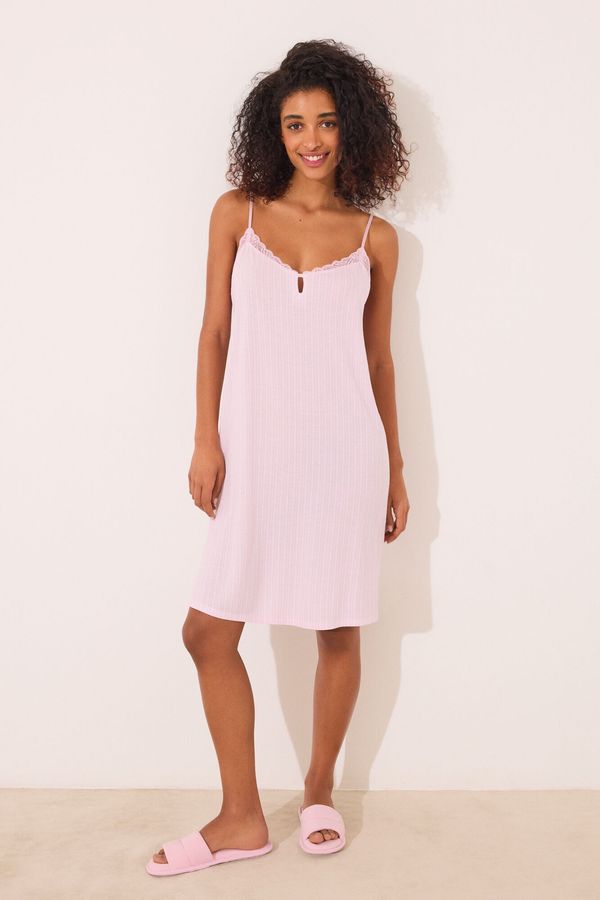Camisón corto viscosa rosado