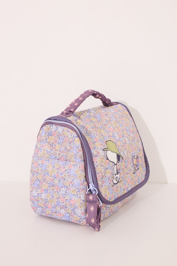 Neceser grande nylon flores Snoopy