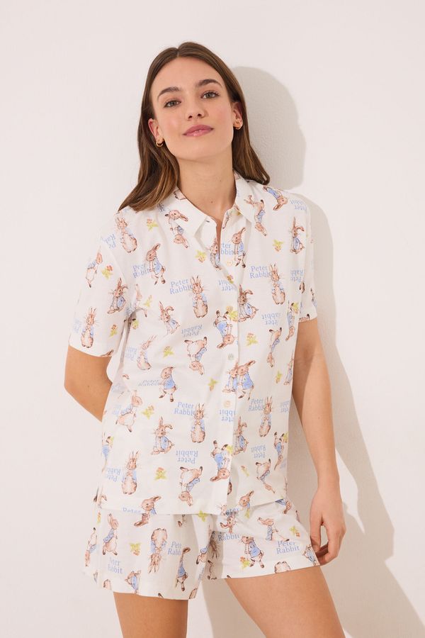 Pijama camisera corta 100% algodón "Peter Rabbit"