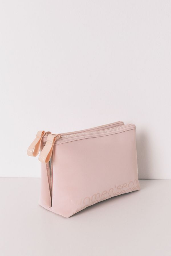 Neceser mediano rubber rosado