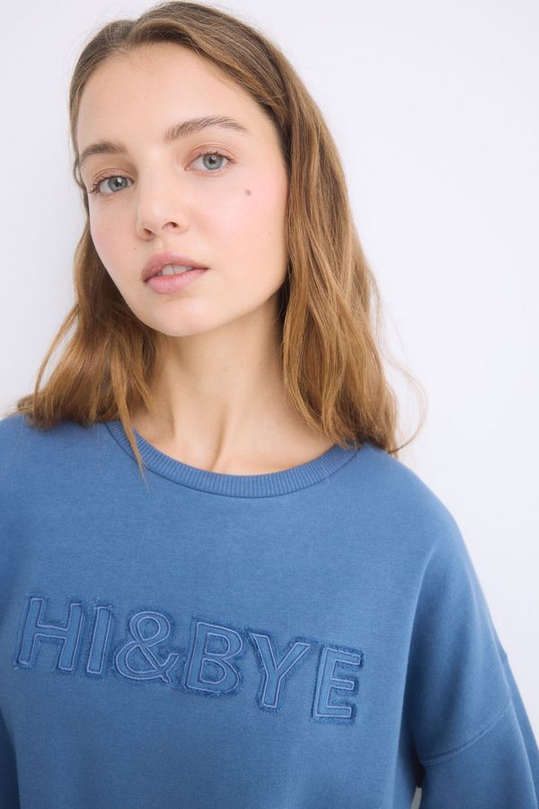 Buzo felpa algodón azul