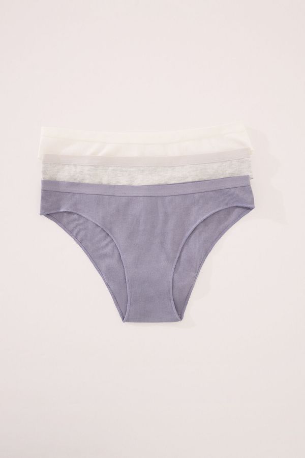 Pack 3 panties canalé algodón viscosa