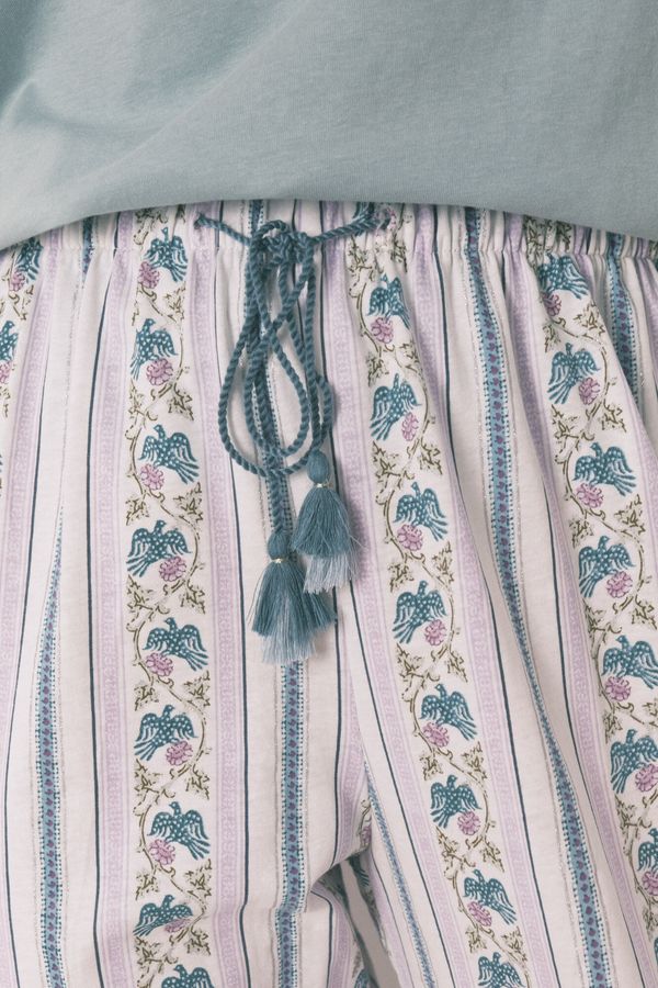 Pantalón largo carrot 100% algodón cenefas