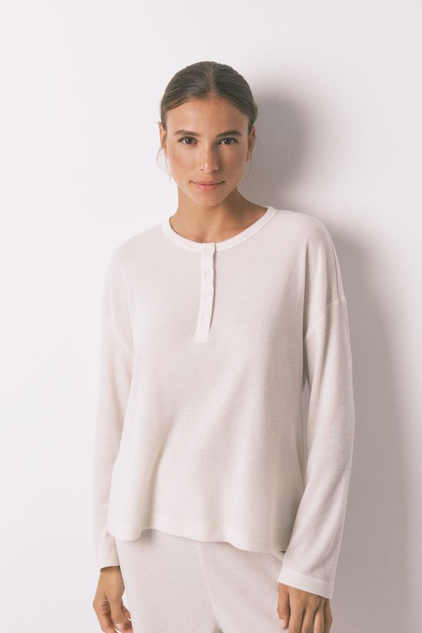 Conjunto textura waffle blanco