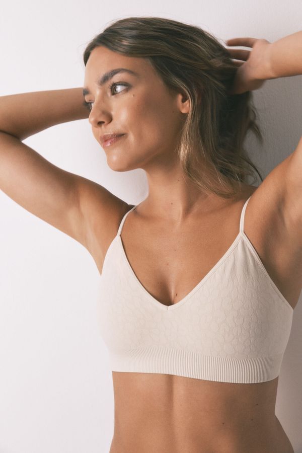 Top sin costuras NATURAL animal print beige