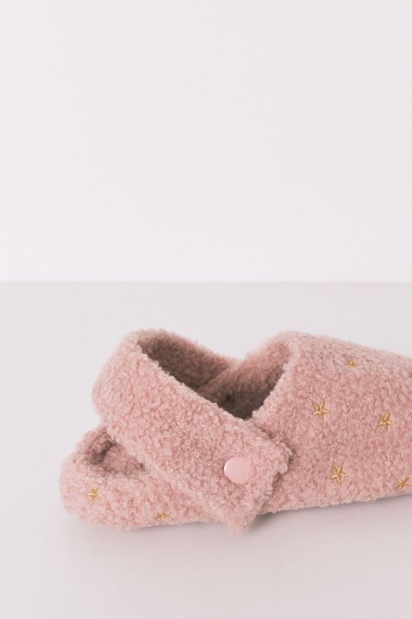 pantuflas de casa borreguito rosa brillo