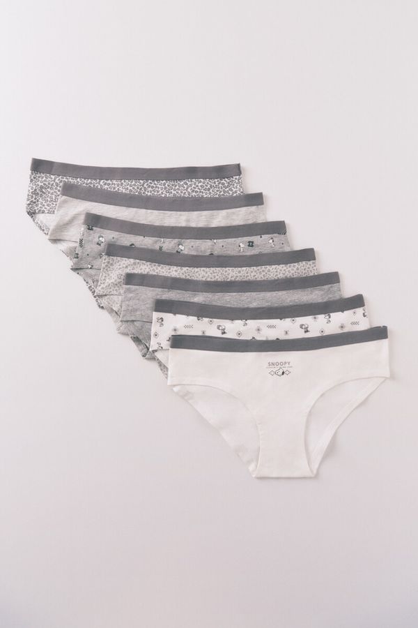 Pack 7 panties culottes algodón Snoopy gris
