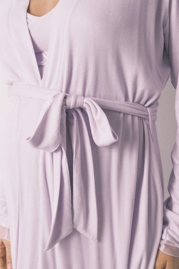 Bata midi Maternity canalé lila